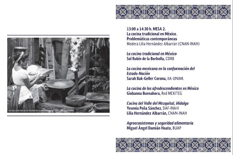 II Encuentro y Seminario Permanente de Cocinas en México programa 2