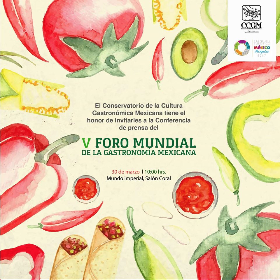 Rueda de prensa del V Foro Mundial de la Gastronomía Mexicana.